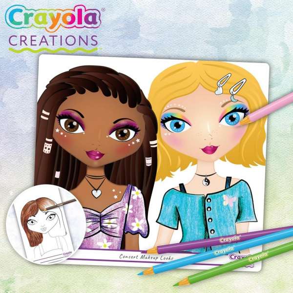 CRAYOLA BLOK SA STIKERIMA I SABLONOM MAKE UP 